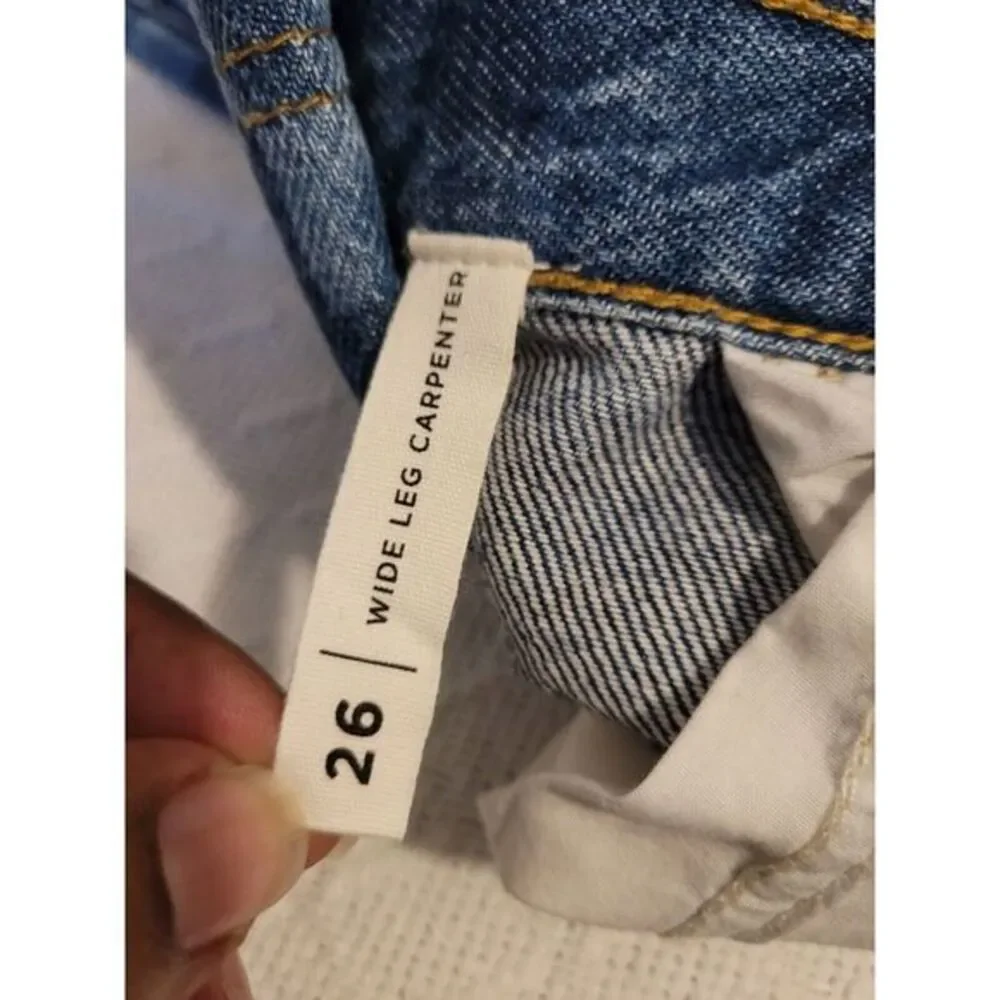 Pacsun Jeans Womens 26 Patchwork Floral Wide Leg Carpenter Raw‎ Hem Denim Retro